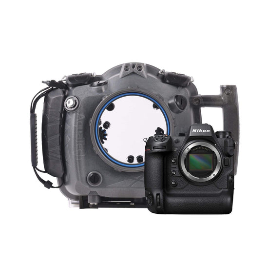 EDGE Max camera housing with Nikon Z9 next to it